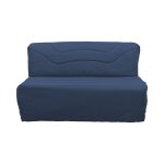 Housse de bz en coton recycl bleu minral - 160 x 200 cm