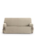 Housse de canapé 2 places avec des rubans beige 140 - 180 cm Housse de canapé 2 places avec des rubans beige 140 - 180 cm