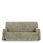 Housse de canap 3 pl antitache avec des rubans vison 180 - 230cm