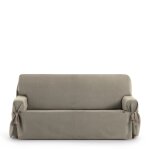 Housse de canap 3 places avec des rubans taupe 180 - 230 cm