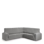 Housse de canap en coin 3 + 2 places gris clair 600 cm