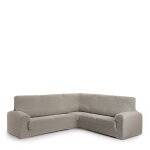 Housse de canap en coin 3 + 2 places taupe 600 cm