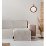 Housse de canap coton en l droite 240 cm ecru droite