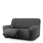 Housse de canap relax extensible 3 places x 2 gris fonc 200 * 260 cm