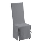 Housse de chaise en coton gris 35 x 35 x 116