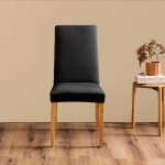 Housse de chaise extensible en polyester coloris noir 65x40 cm