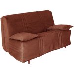 Housse clic - clac en polyester marron noisette 140x190cm