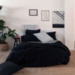 Housse de couette 100% coton noir 140x200 cm Housse de couette 100% coton noir 140x200 cm