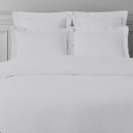 Housse de couette 260x240 cm 2 personnes satin de coton blanc Housse de couette 260x240 cm 2 personnes satin de coton blanc