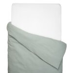 Housse de couette b�b� en gaze de coton vert de gris 100x140 cm