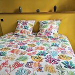 Housse de couette colorée algues marines dimension - 240x260 Housse de couette colorée algues marines dimension - 240x260