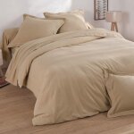 Housse de couette en coton beige 140x200cm