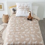 Housse de couette en coton beige 90x190 cm