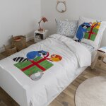 Housse de couette coton bio enfant imprimé blanc 140 x 200 cm Housse de couette coton bio enfant imprimé blanc 140 x 200 cm