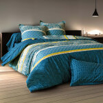 Housse de couette en coton bleu 200x200