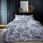 Housse de couette coton bleu fonc 240x220 cm