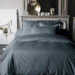 Housse de couette coton gris fonc 200x200 cm