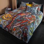 Housse de couette coton imprimé blanc 260 x 240 cm Housse de couette coton imprimé blanc 260 x 240 cm