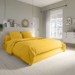 Housse de couette coton jaune 240x260 cm