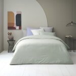 Housse de couette coton lav� oekotex vert tilleul 240x220 cm