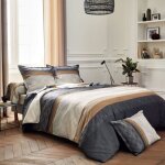 Housse de couette en coton noir 260x240 cm