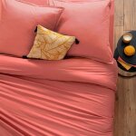 Housse de couette en coton rose 90x190cm