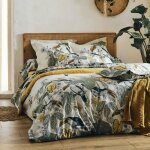 Housse de couette en coton vert 200x200 cm