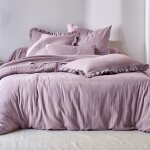 Housse de couette en coton violet parme 140x200cm