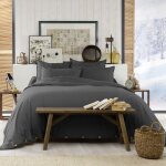 Housse de couette flanelle de coton unie 240x260 cm