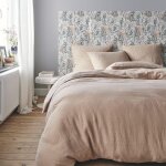 Housse de couette en gaze de coton beige 200x200