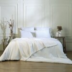 Housse de couette gaze de coton blanc 260x240