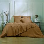 Housse de couette gaze de coton noisette 240x220
