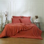 Housse de couette gaze de coton rouge toscane 240x220