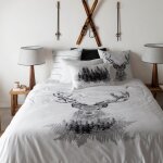 Housse de couette imprim blanc 260 x 240 cm