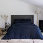 Housse de couette lin bleu de chine 240x220 cm
