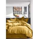 Housse de couette lin curry 155x220 cm