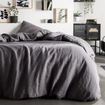 Housse de couette lin lavé 2 personnes uni 240x260 cm Housse de couette lin lavé 2 personnes uni 240x260 cm