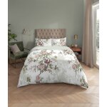 Housse de couette oiseaux et rosier en satin de coton 200x200cm
