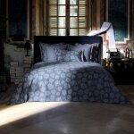 Housse de couette percale bleu fonc 200x200 cm