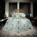 Housse de couette percale bleu fonc 200x200 cm