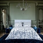 Housse de couette percale bleu fonc 240x220 cm