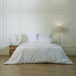 Housse de couette percale de coton blanc 240x220 Housse de couette percale de coton blanc 240x220