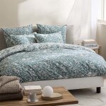 Housse de couette en percale de coton bleu 260x240cm Housse de couette en percale de coton bleu 260x240cm