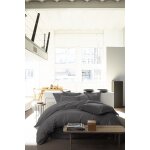 Housse de couette percale coton gris magnet 240x220 cm Housse de couette percale coton gris magnet 240x220 cm