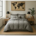 Housse de couette percale coton gris perle 240x220 cm Housse de couette percale coton gris perle 240x220 cm