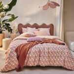Housse de couette en percale de coton multicolore 240x220