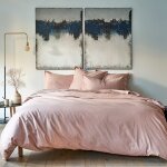 Housse de couette en percale de coton rose 260 x 240 cm