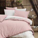 Housse de couette en percale lavée poudre 240x220 cm Housse de couette en percale lavée poudre 240x220 cm