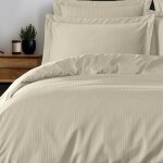 Housse de couette rayée réversible en satin ficelle 240x220 cm Housse de couette rayée réversible en satin ficelle 240x220 cm