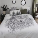 Housse de couette réversible coton imprimé blanc 240 x 220 cm Housse de couette réversible coton imprimé blanc 240 x 220 cm